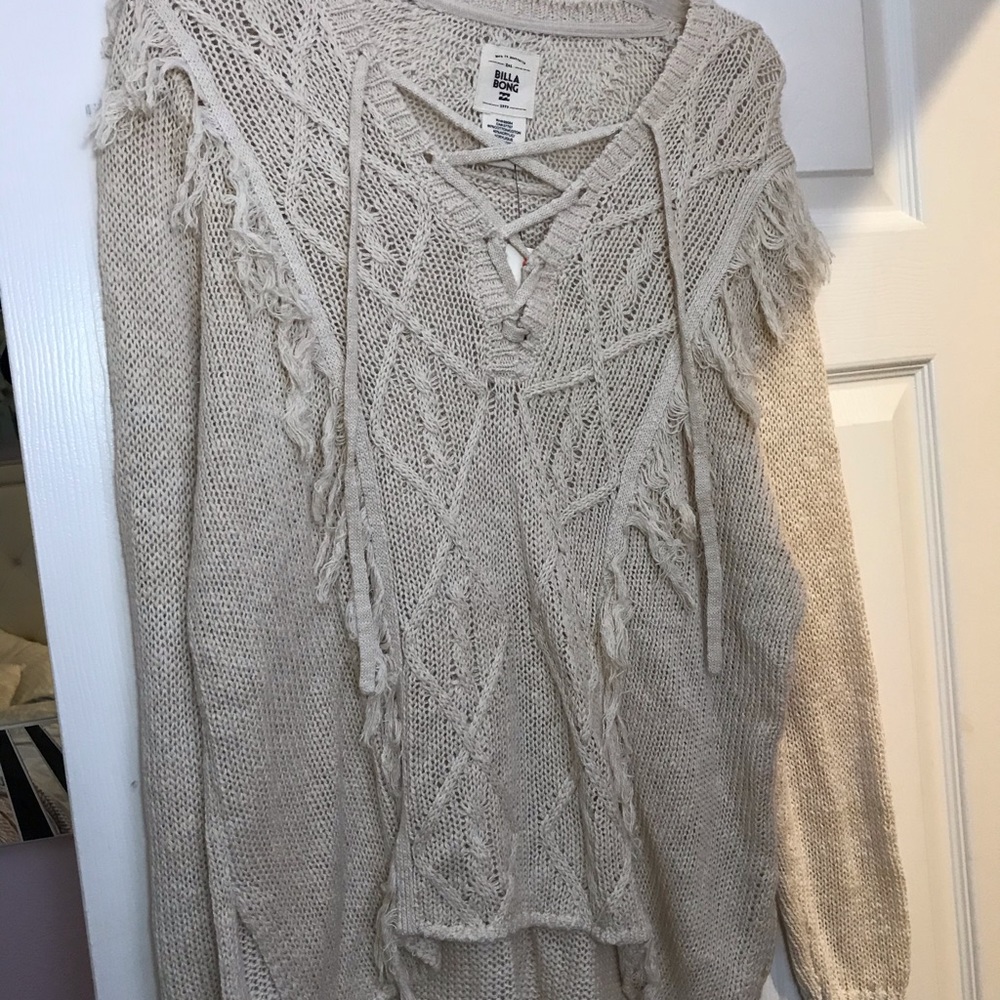 Boho Billabong fringe sweater
